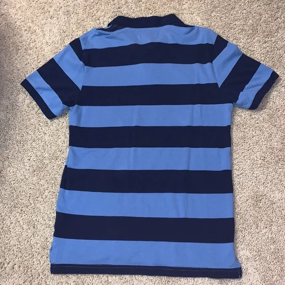 Men’s Aeropostale Blue Striped Polo Short Sleeve - Picture 6 of 10